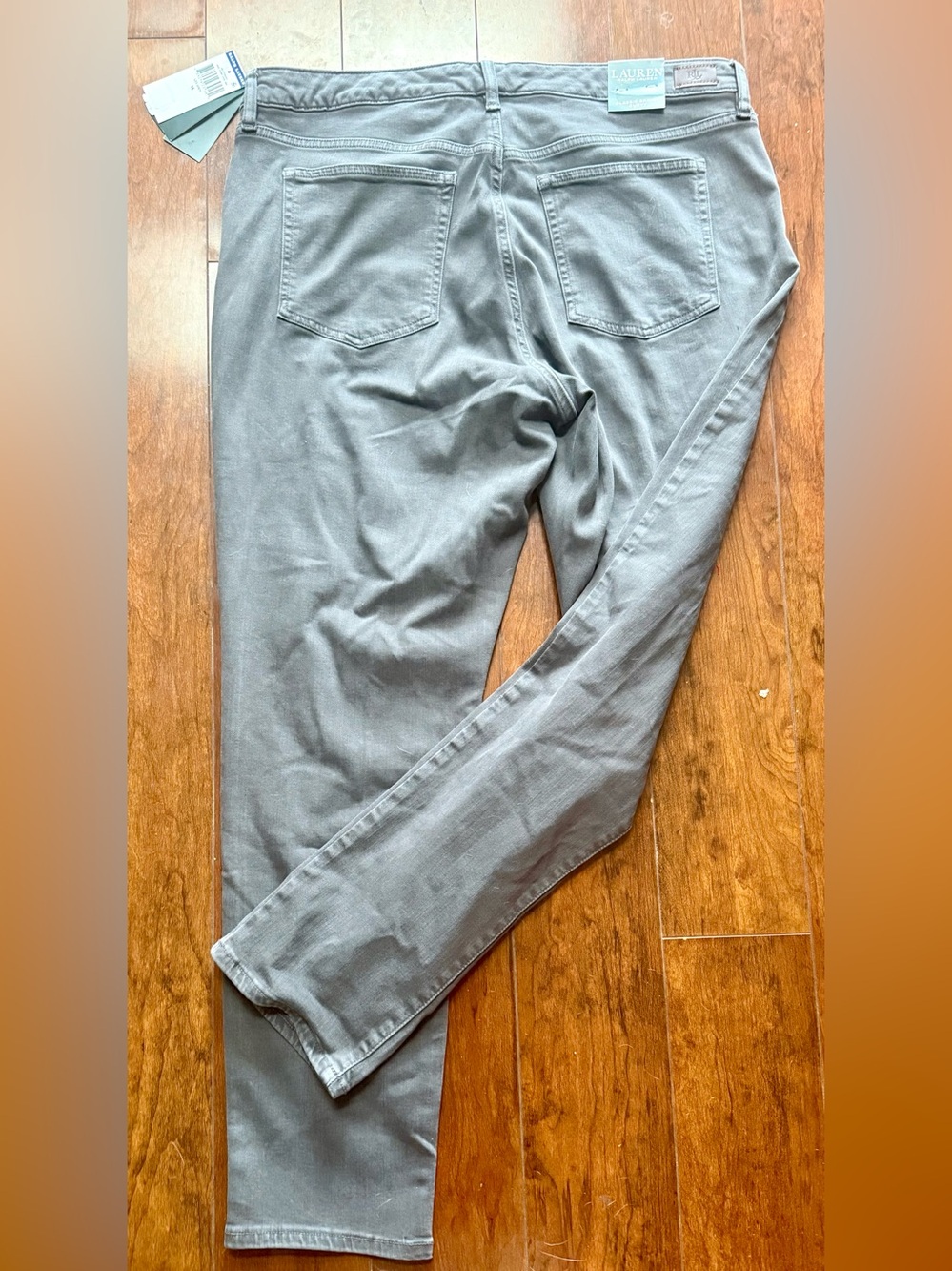 LAUREN RALPH LAUREN CLASSIC SKINNY CURVY LUX GREY JEAN WOMENS 16~NWT - Picture 4 of 6